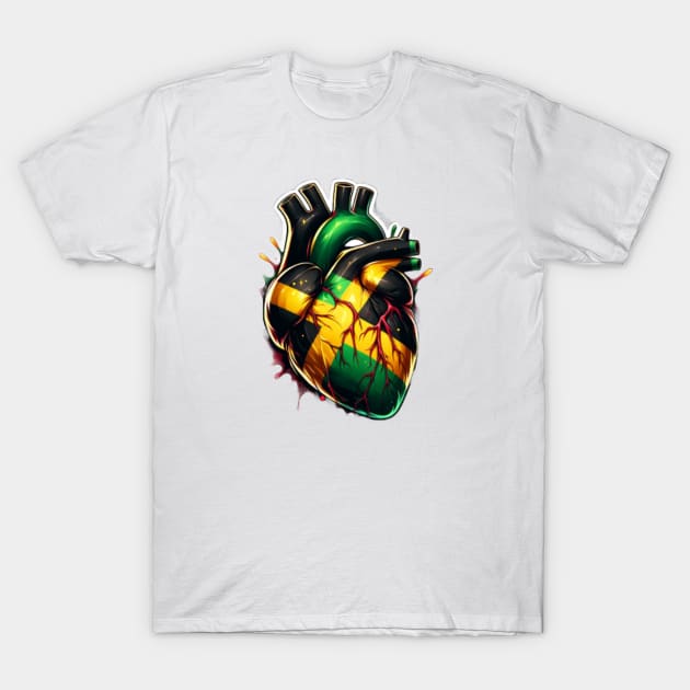 Jamaican Heart T-Shirt by InnerMirrorExpressions